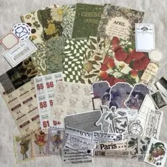 528コラージュ　ビンテージ　セット　まとめ　素材　日記　紙もの　おすそ分け