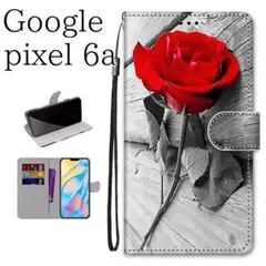新品■Google Pixel 6a　手帳型　TPU　一凛（シングルローズ）