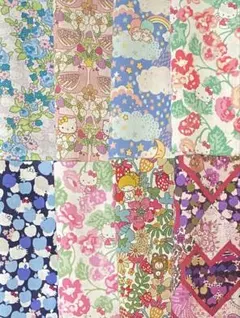 リバティ　キティ　タナローン　ハギレ約10センチ角×8枚a