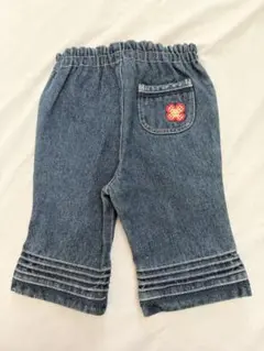 ファミリア　リアちゃん　80 デニムパンツ 刺繍付き ゴムウエスト