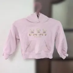 メゾピアノくまピンクパーカー110cm