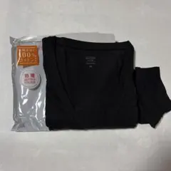 【新品】UNIQLO 極暖ヒートテック　VネックT (九分袖) 4XL黒