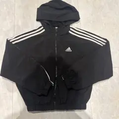 adidas ブラック フード付きジャケット XS