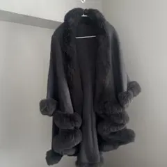 ダークグレー ファー付きローブ M〜L対応