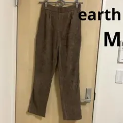 earth、パンツ、カジュアル、無地、ブラウン、Mサイズ
