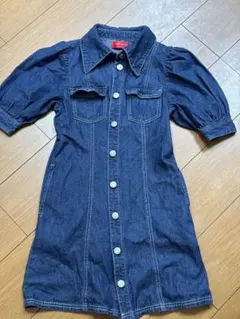 レピピ　アルマリオ　デニム ジャンバースカート　パフスリーブのお袖