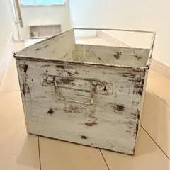 Y【中古品】ヴィンテージ風 シャビーシック キューブボックス 2個