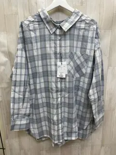 タグ付 PAGE BOY クリアチェック 長袖 オーバーサイズ シャツ レディス