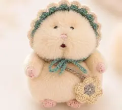 はむにぎり　ボンネット＋お花バッグセット　ダスティグリーン