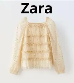 ZARAブラウス　シースルー　ドット　長袖