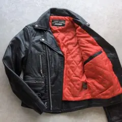 EEZAN 牛革 ダブルライダースジャケット ダイヤキルト ブラック 34