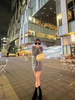 ZARA ポケットショート ニットワンピース M