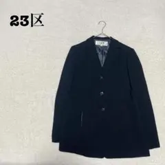 DO0086【23区】テーラードジャケット【38】ミディアム丈 背抜き 春夏 黒