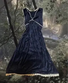 ワンピース キャミワンピース ベロア リボン 森ガール グランジ ダークコケット