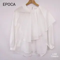 エポカ ブラウス サイズ38 ホワイト カットソー オフィスカジュアル フリル