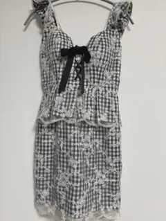 ROBEdeFLEUR　美品　ギンガムチェック　キャバドレス