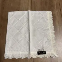 ［未使用］セリーヌ　レース付きハンカチ