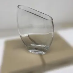 透明ガラス 曲線デザイン花瓶 2個セット新品