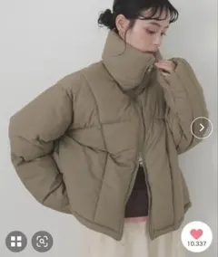 LIAN チェックファイバーショートダウン ジャケット