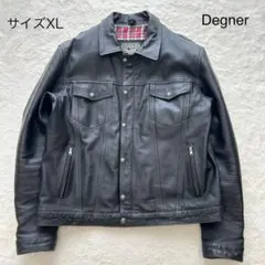 【美品】DEGNER デグナー レザージャケット トラッカー XL 黒 チェックのサムネイル