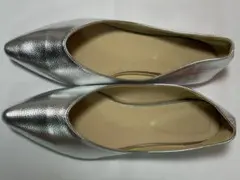 エディットシーン　シルバーフラットシューズ