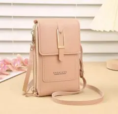 スマホショルダーバッグ　スマホポーチ　ピンク