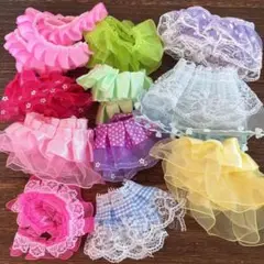 Bカラフルフリルレース♡20〜50cmカット×合計3m♪ハンドメイド素材セット❁⃘