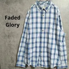フェイデッドグローリー　長袖シャツ　チェック柄　ボタンダウン　　　　ボタン前開き