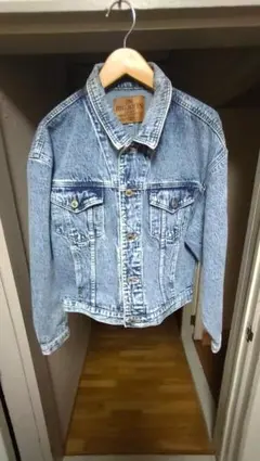 BIGJOHNビッグジョン革パッチデニムGジャン水色日本製正規品サイズLL