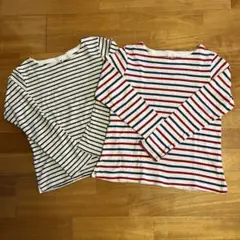 UNIQLO ボーダーロングTシャツ 150㎝ 2枚組