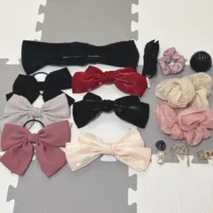 ヘアアクセサリー まとめ売り点リボン シュシュ バレッタ フレガリ 量産