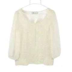 ROPÉ PICNIC レースブラウス 七分袖 アイボリー レディースM 38