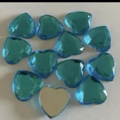 水色１０個　ハートセンターパーツ デコパーツ ハートカボション　20mm