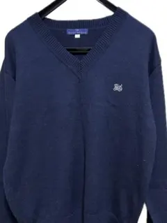 School スクールカーディガン ネイビー Vネックニットセーター LL