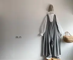 m.n ‧̍̊·̊ リネン混　サロペット　オールインワン　ゆったり　微起毛素材