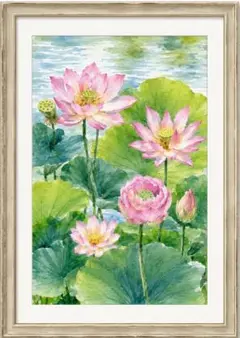 1004☆水彩画 原画 夏がやって来た 花 タチアオイ - メルカリ