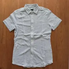 【極美品】ジョセフオム JOSEPH HOMME 半袖 シャツ ストライプ柄 白のサムネイル