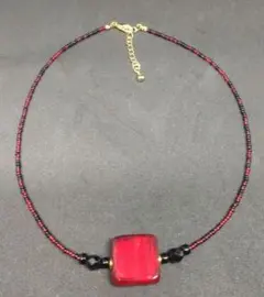 ベネチアングラスとビーズのネックレス