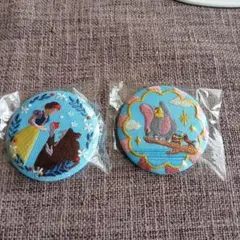 ディズニー刺繍缶バッジ2個セット