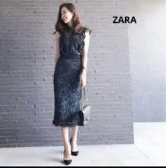 ZARA BASIC 華やか 総レース ワンピース ドレス