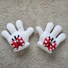 ディズニーミニーマウス 手型グローブ 赤いリボン付き 両手