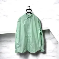 美品LOEWE アナグラム刺繍 コットンシャツ 48 グリーン