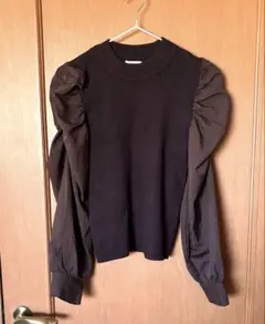 ブラウン パフスリーブ ニット 長袖　INGNI