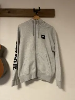 Nike フルジップ パーカー グレーボックスロゴジャストドゥイットナイキ