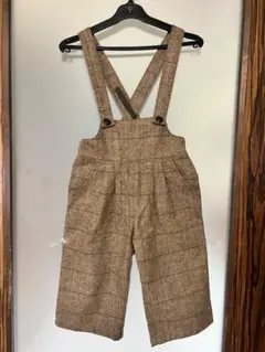 チェック柄 サスペンダーオーバーオール キッズ120