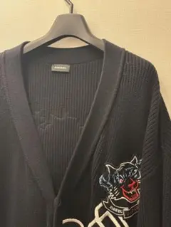 ds2 DIESEL 刺繍 ブラック カーディガン ウルフ メンズXL相当 - メルカリ