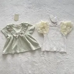 新品・タグ付き☆ミラーベイ ルルアミ 半袖 フリル チュール Tシャツ トップス