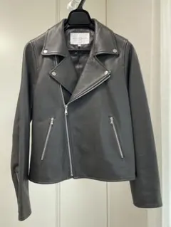 【美品】ユナイテッドアローズ ライダースジャケット ダークグレー