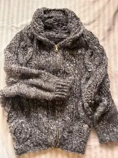 MACPHEE ダブルジップアップ ケーブルニット セーター サイズ1 グレー系