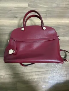 FURLA 2WAY パイパー M レザー ハンドバッグ ネオンレッド 1600 - メルカリ